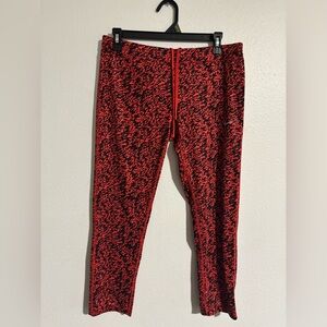 Nike Red and Black Capris with Ornate Design